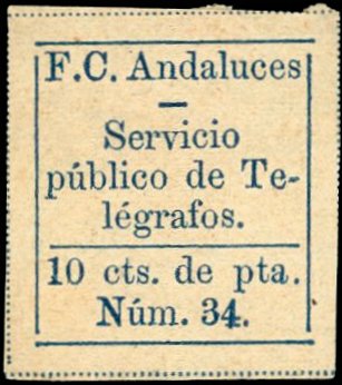 Ferrocarriles Andaluces 10c Imperf